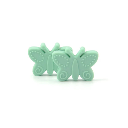 Bowknot 10pcs/lot Silicone Beads DIY Food Grade Silicone Teething Pacifier Cute Shaped Silicone teether Holder Accessories