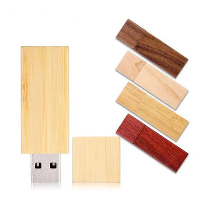 Wooden USB Flash Drive 2.0 1GB 2GB 4GB Natural Wood Wedding Gift 3.0 8GB 16GB 32GB 64GB Memory Stick Free Engrave Logo