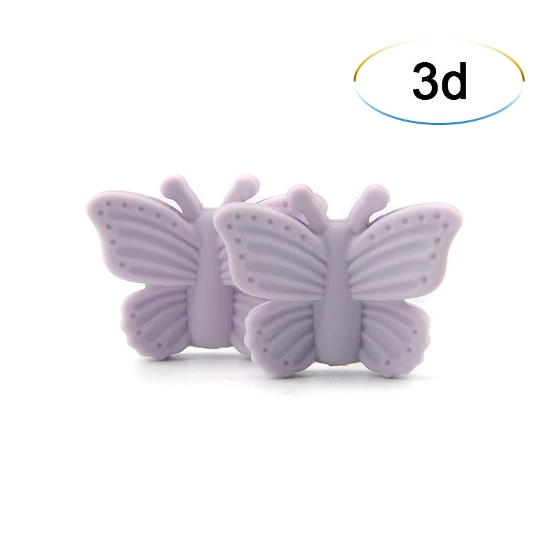 Bowknot 10pcs/lot Silicone Beads DIY Food Grade Silicone Teething Pacifier Cute Shaped Silicone teether Holder Accessories