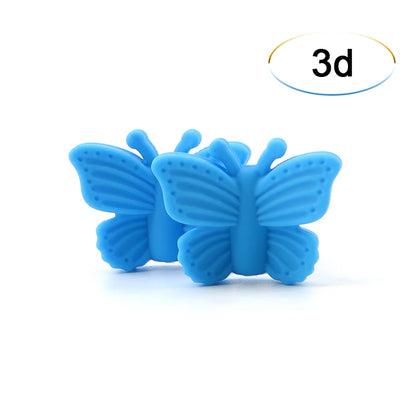 Bowknot 10pcs/lot Silicone Beads DIY Food Grade Silicone Teething Pacifier Cute Shaped Silicone teether Holder Accessories