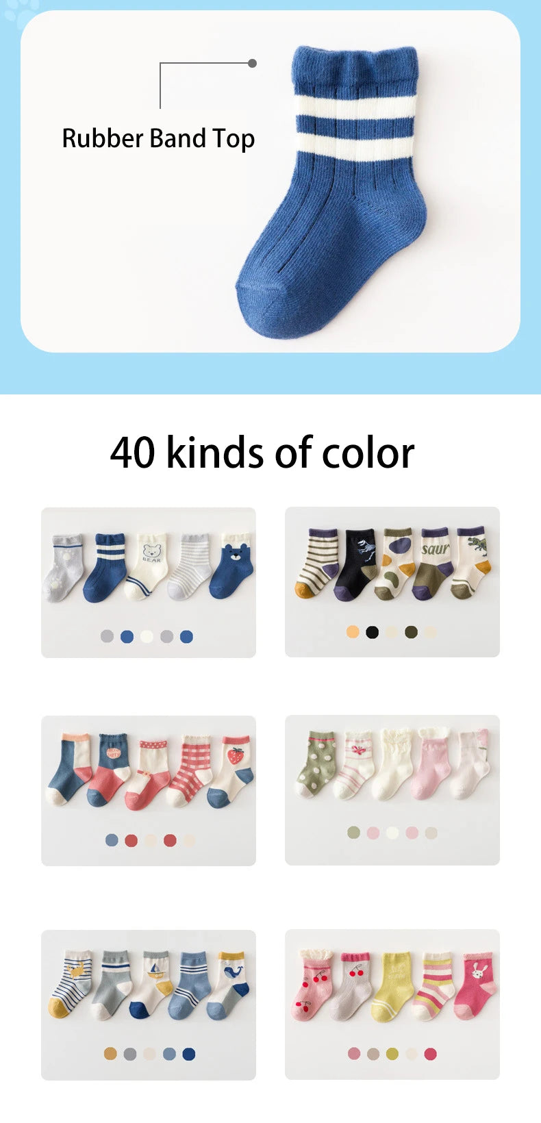 5 Pairs/Lot Toddler Socks Newborn Baby Soft Prewalker Spring Cotton Girl Kids Autumn Infant Cartoon Striped Print Sock 0-12Y