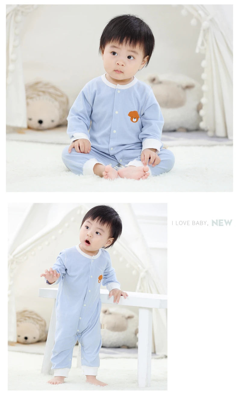 3PCS Baby Girl Clothes Set Cotton Newborn Unisex Baby Boy Clothes Cartoon Active Pajamas One-Pieces Print Autumn Ropa Bebe