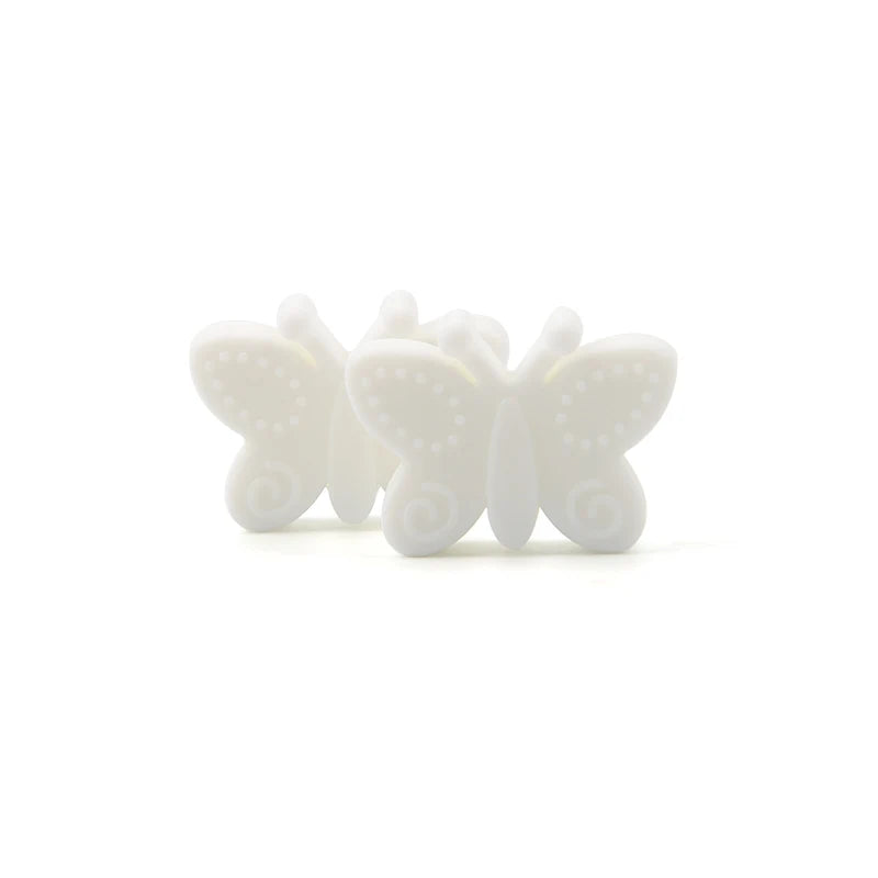 Bowknot 10pcs/lot Silicone Beads DIY Food Grade Silicone Teething Pacifier Cute Shaped Silicone teether Holder Accessories