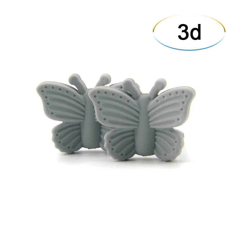 Bowknot 10pcs/lot Silicone Beads DIY Food Grade Silicone Teething Pacifier Cute Shaped Silicone teether Holder Accessories