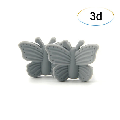 Bowknot 10pcs/lot Silicone Beads DIY Food Grade Silicone Teething Pacifier Cute Shaped Silicone teether Holder Accessories