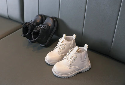 Autumn Winter Kids Boots Warm Plush Boys Toddler Girls Boots Fashion Leather Children Casual Shoes Boys Girls Boots for Kids