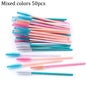 50pcs Eyelash Extension Disposable Eyelash Brush Mascara Stick Applicator Propeller Eye Lashes Makeup Brush Set Makeup Tools