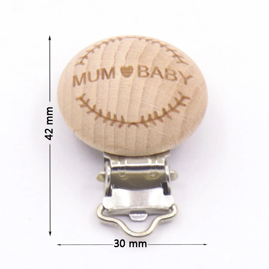 5PCS Wooden Rabbit Pacifier Clip Baby Accessories Wooden Animal Pacifier Metal Holder Elephant Pacifier Wooden Baby Teeth
