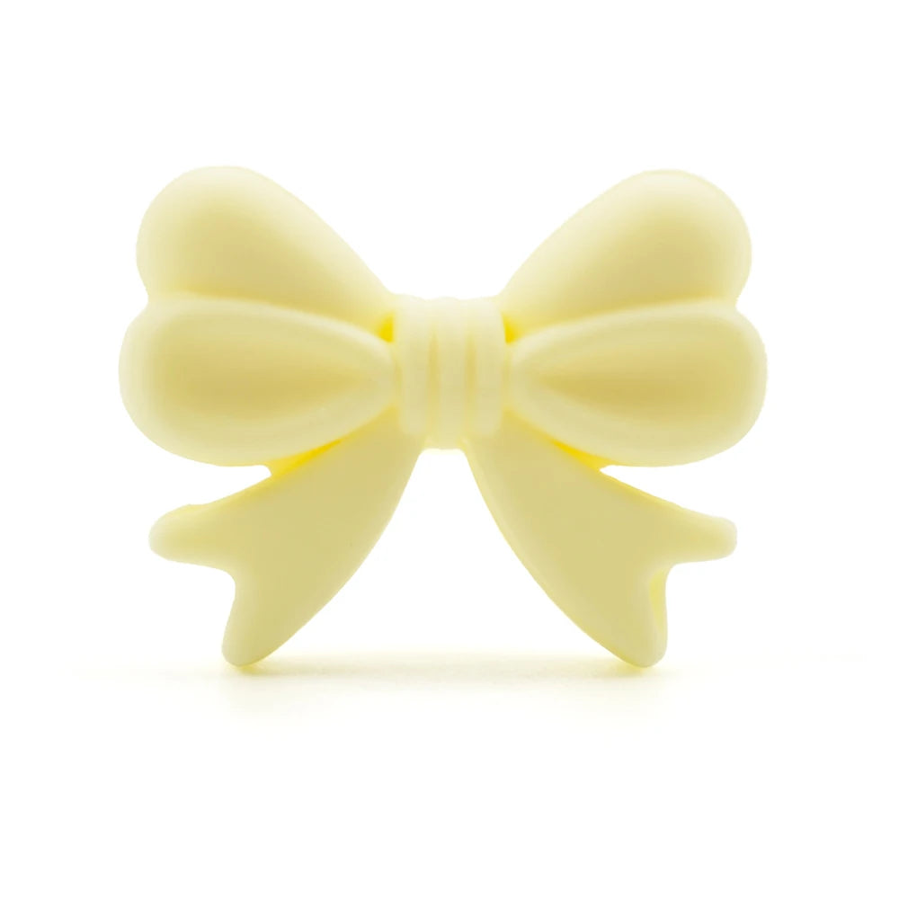 Bowknot 10pcs/lot Silicone Beads DIY Food Grade Silicone Teething Pacifier Cute Shaped Silicone teether Holder Accessories
