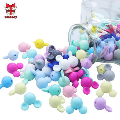 BOBO.BOX 100pc12mm Silicone Lentil Beads Baby Teething Bead BPA-Free Food Grade Making Baby Oral Care Pacifier Chain Accessorise