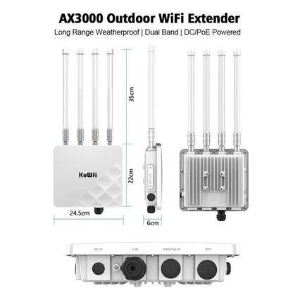 USA Stock KuWFi 500meter Share Wifi Hotspot Device 256+ Users 360° Wireless ap Repeater Ac Outdoor Access Point for School Park