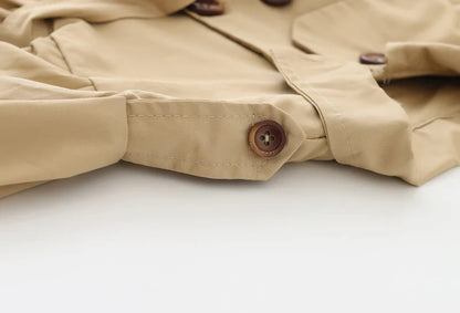 Fashion Baby Coat with Belt Cotton Autumn Spring Baby Girl Clothes Solid Color Infant Jacket Baby Girl Coat 2 Colors