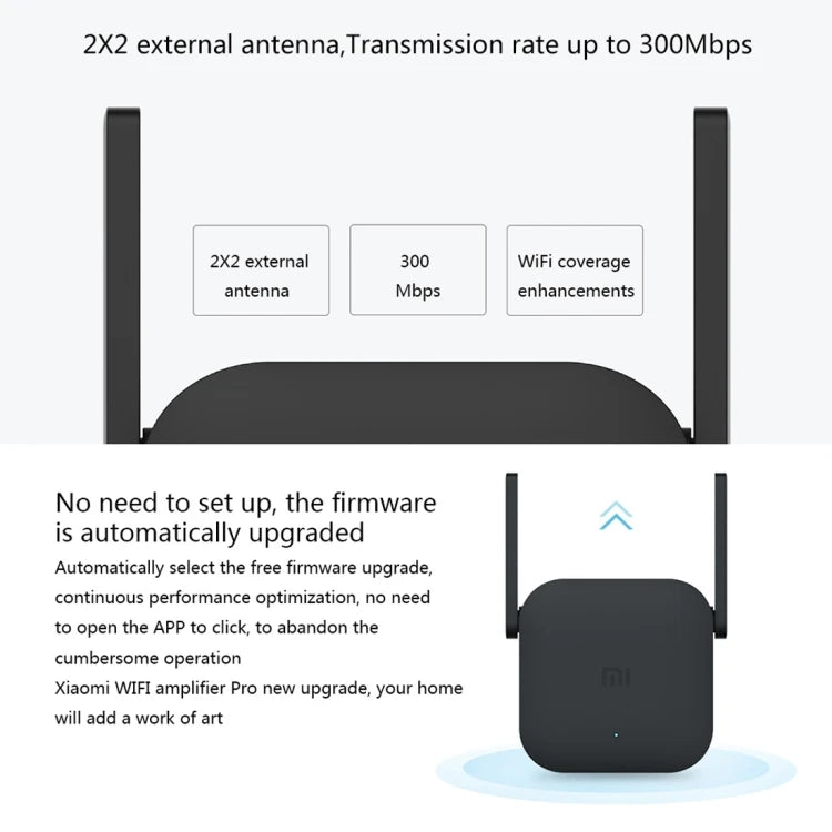 Wholesale Original Xiaomi Mi WiFi Amplifier Pro 300Mbps WiFi Smart Extender Router with 2x2 External Antennas, US Plug