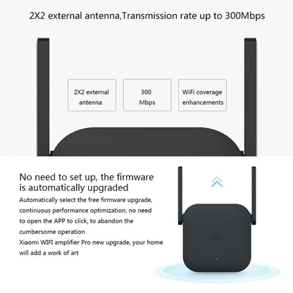 Wholesale Original Xiaomi Mi WiFi Amplifier Pro 300Mbps WiFi Smart Extender Router with 2x2 External Antennas, US Plug