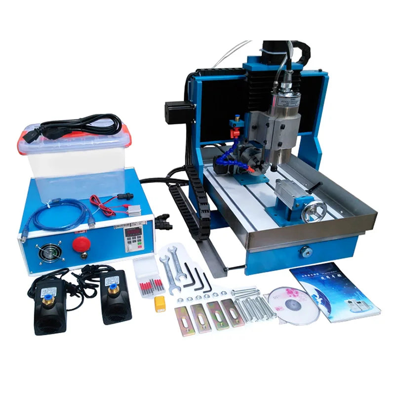 Linear Guide Rail 2.2KW CNC 3040 Milling Machine USB Parallel Port 4 Axis Wood Router Lathe Woodworking Tool with Water Tank