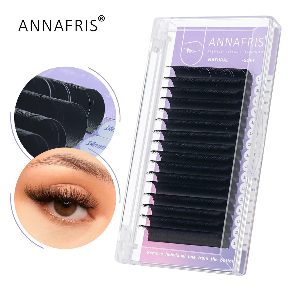 GLAMLASH L+/LC/LD/LU(M)/N Curl 7~15mm MIX 16rows/Case Mink Eyelash Extension Individual Lashes Soft False Eyelashes