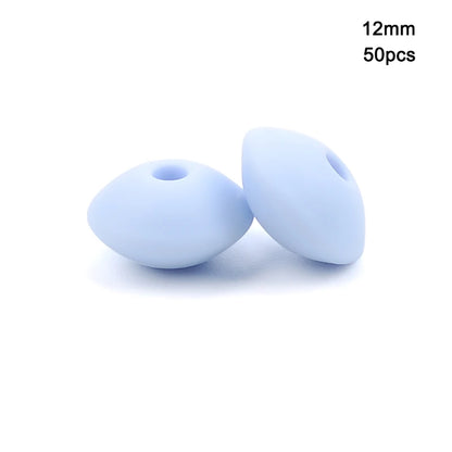 LOFCA 50pcs 12mm Silicone Lentil Beads Baby Teething Beads BPA-Free Food Grade Making Baby Oral Care Pacifier Chain  Accessorise