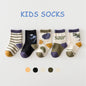 5 Pairs/Lot Toddler Socks Newborn Baby Soft Prewalker Spring Cotton Girl Kids Autumn Infant Cartoon Striped Print Sock 0-12Y
