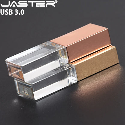 JASTER Pendriver for Wedding Gift  3D Laser logo Cle Usb Memory Stick 32gb 16gb  8gb Crystal Usb Flash Drives U Disk