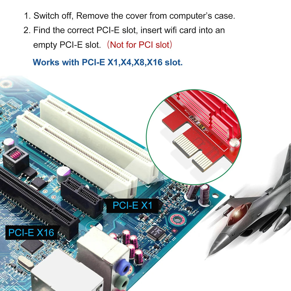 EDUP AX200NGW 802.11ax 3000Mbps Wifi 6 PCI-E Express Network Card AX200 WiFi Adapter