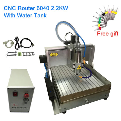 CNC Router 6040 2.2kW 3 Axis / 4 Axis USB Engraver with Water tank LY Engraving and Milling Machine 600*400mm