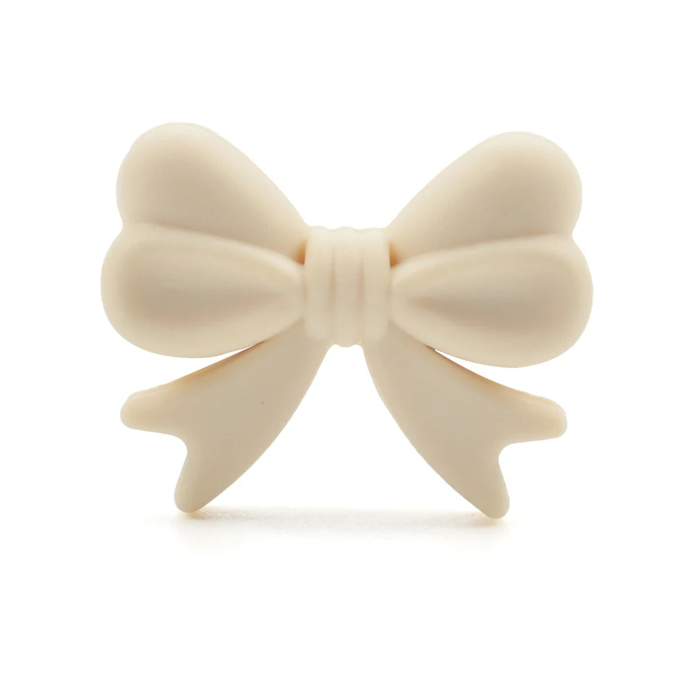 Bowknot 10pcs/lot Silicone Beads DIY Food Grade Silicone Teething Pacifier Cute Shaped Silicone teether Holder Accessories