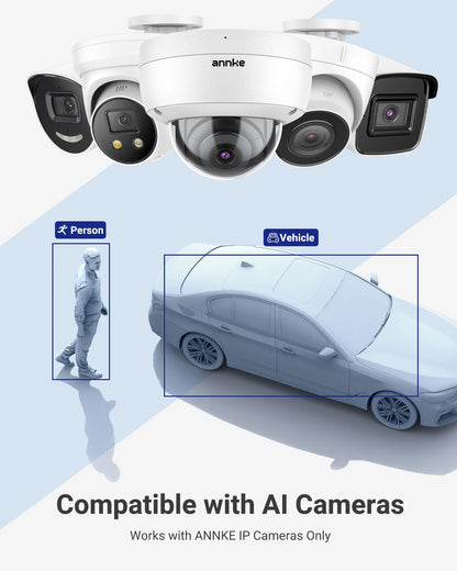 ANNKE 12MP 16CH POE Network Video Recorder AI Human and Motion Detection Big Capacity  CCTV POE NVR Recorder