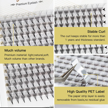 AGUUD 5 Trays/Lot Thin Roots Slim Base Premade Fans Lash Sharp Pointy Base Promade Russian Volume Fans Eyelash Extensions Faux
