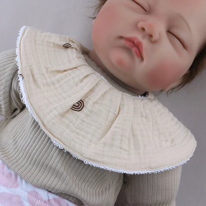 Cotton Gause Baby Bibs Solid Color Absorbent Baby Tassel Bib Newborn Burp Cloths Bandana Scarf for Kids Baby Girls Feeding Item