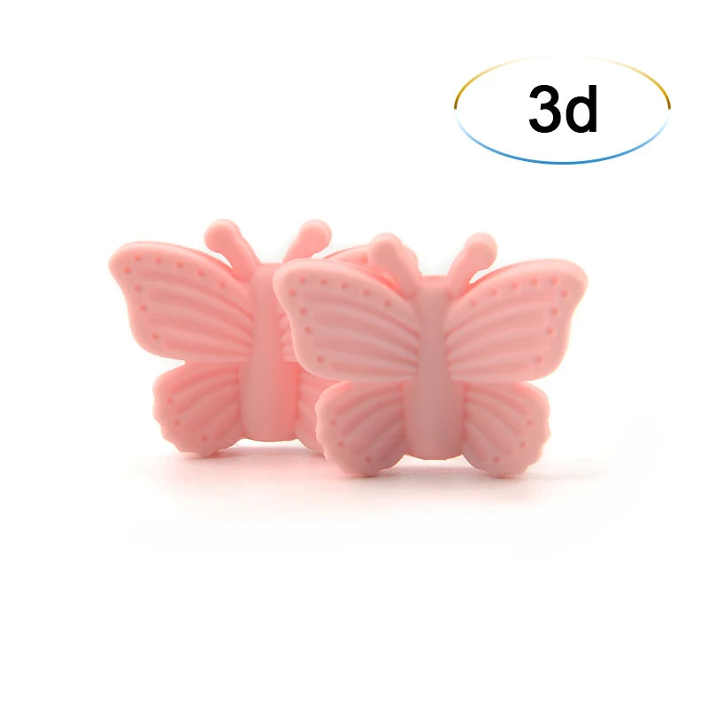 Bowknot 10pcs/lot Silicone Beads DIY Food Grade Silicone Teething Pacifier Cute Shaped Silicone teether Holder Accessories