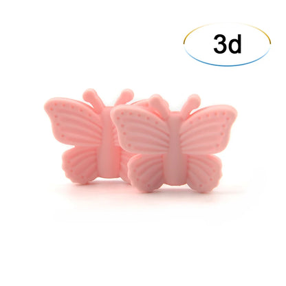 Bowknot 10pcs/lot Silicone Beads DIY Food Grade Silicone Teething Pacifier Cute Shaped Silicone teether Holder Accessories