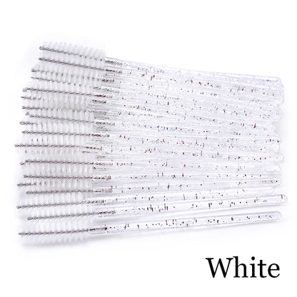 50pcs Eyelash Extension Disposable Eyelash Brush Mascara Stick Applicator Propeller Eye Lashes Makeup Brush Set Makeup Tools