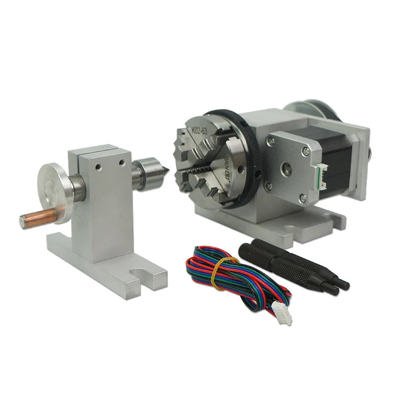 Mini DIYCNC Frame Linear Guideway 6040/3040 with Stepper Motors CNC Vice 80mm Spindle Clamp 4 Axis for CNC Wood Router Lathe Kit
