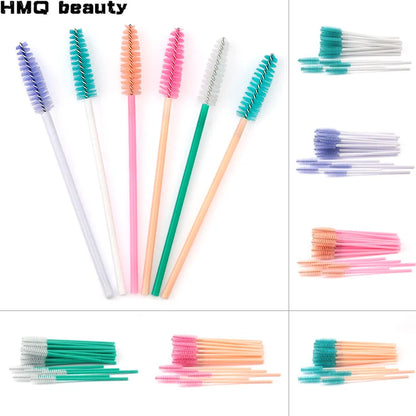 50pcs Eyelash Extension Disposable Eyelash Brush Mascara Stick Applicator Propeller Eye Lashes Makeup Brush Set Makeup Tools