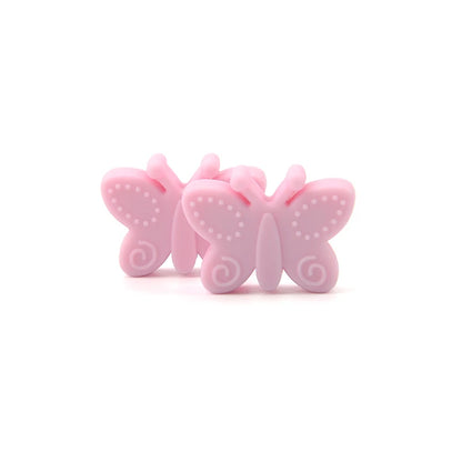 Bowknot 10pcs/lot Silicone Beads DIY Food Grade Silicone Teething Pacifier Cute Shaped Silicone teether Holder Accessories