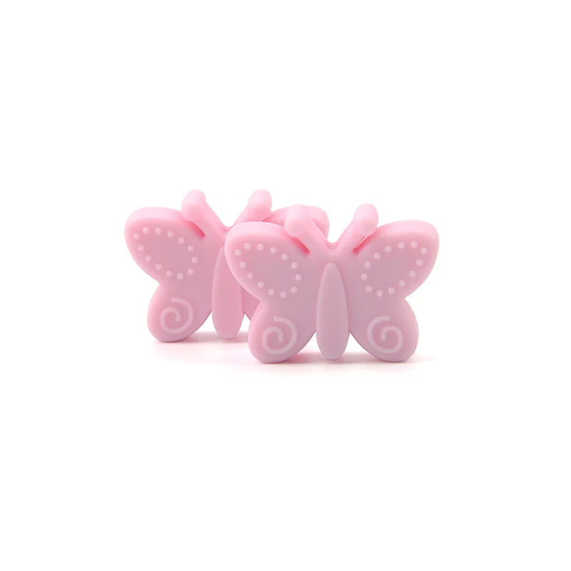Bowknot 10pcs/lot Silicone Beads DIY Food Grade Silicone Teething Pacifier Cute Shaped Silicone teether Holder Accessories