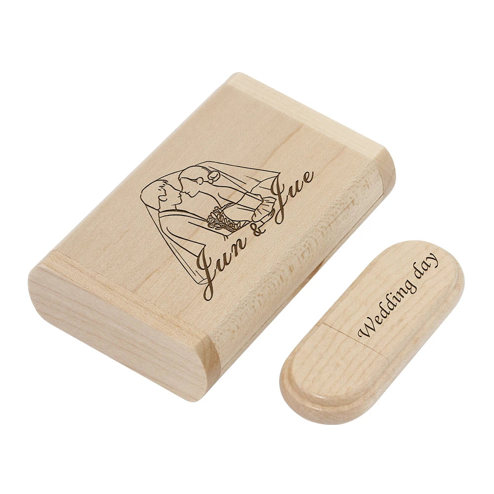 JASTER Wooden Pen Drive 32gb Usb Memory Stick for Wedding Gift Pendrive 4GB 8GB 16GB 32GB Wood Pen Usb Flash Drives