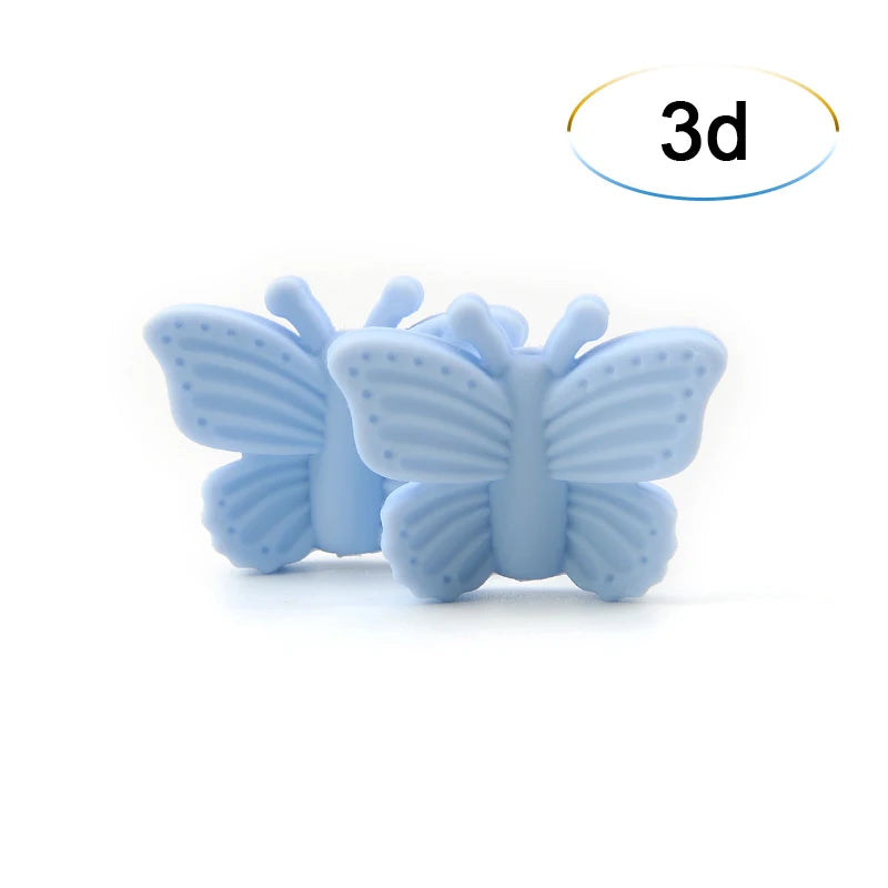 Bowknot 10pcs/lot Silicone Beads DIY Food Grade Silicone Teething Pacifier Cute Shaped Silicone teether Holder Accessories