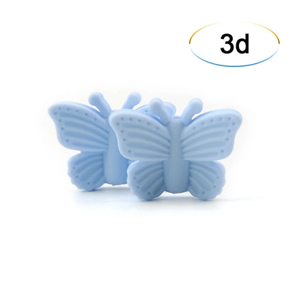 Bowknot 10pcs/lot Silicone Beads DIY Food Grade Silicone Teething Pacifier Cute Shaped Silicone teether Holder Accessories