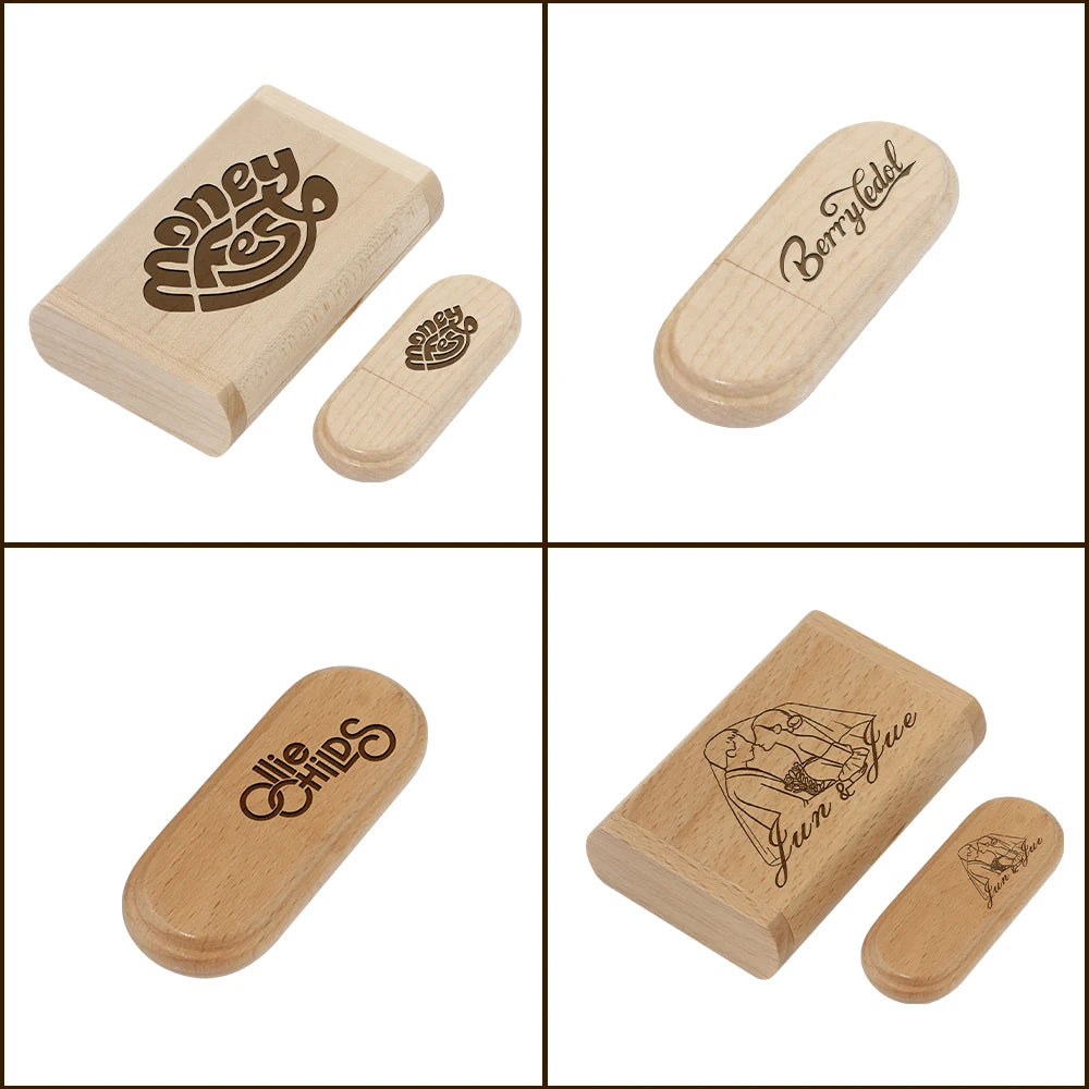 JASTER Wooden Pen Drive 32gb Usb Memory Stick for Wedding Gift Pendrive 4GB 8GB 16GB 32GB Wood Pen Usb Flash Drives