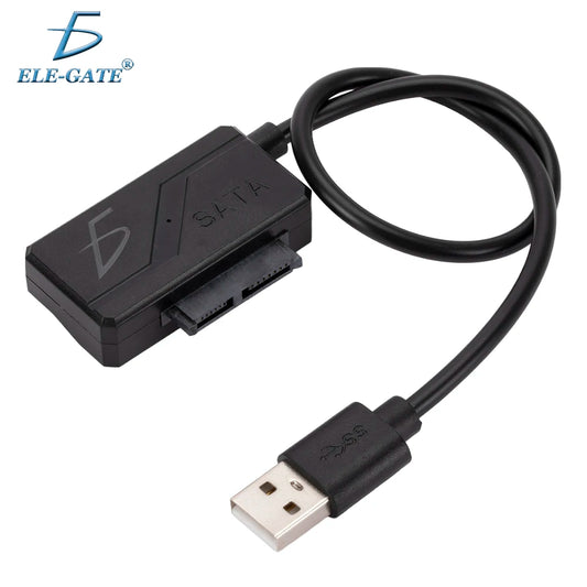 USB 2.0 to Slimline SATA 13-Pin DVD-RW Adapter Cable for Laptop Optical Drive 480 Mbps Speed Model CON.YM06