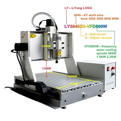 LY CNC 4axis 3axis USB 220V Router Engraver 3040 Z-VFD 800W Mach3 Control System 220V Drilling Milling Machine Bearing Core