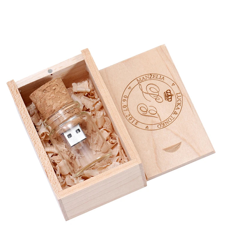 JASTER Personalized Usb Pendrive Bottle Shaped Custom Flash Drive 4gb 8gb Wood Mini Usb Flash Stick