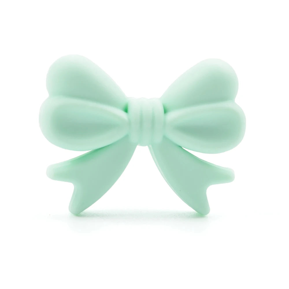 Bowknot 10pcs/lot Silicone Beads DIY Food Grade Silicone Teething Pacifier Cute Shaped Silicone teether Holder Accessories