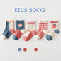 5 Pairs/Lot Toddler Socks Newborn Baby Soft Prewalker Spring Cotton Girl Kids Autumn Infant Cartoon Striped Print Sock 0-12Y