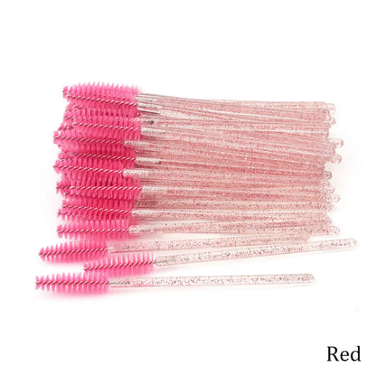 50pcs Eyelash Extension Disposable Eyelash Brush Mascara Stick Applicator Propeller Eye Lashes Makeup Brush Set Makeup Tools