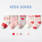5 Pairs/Lot Toddler Socks Newborn Baby Soft Prewalker Spring Cotton Girl Kids Autumn Infant Cartoon Striped Print Sock 0-12Y