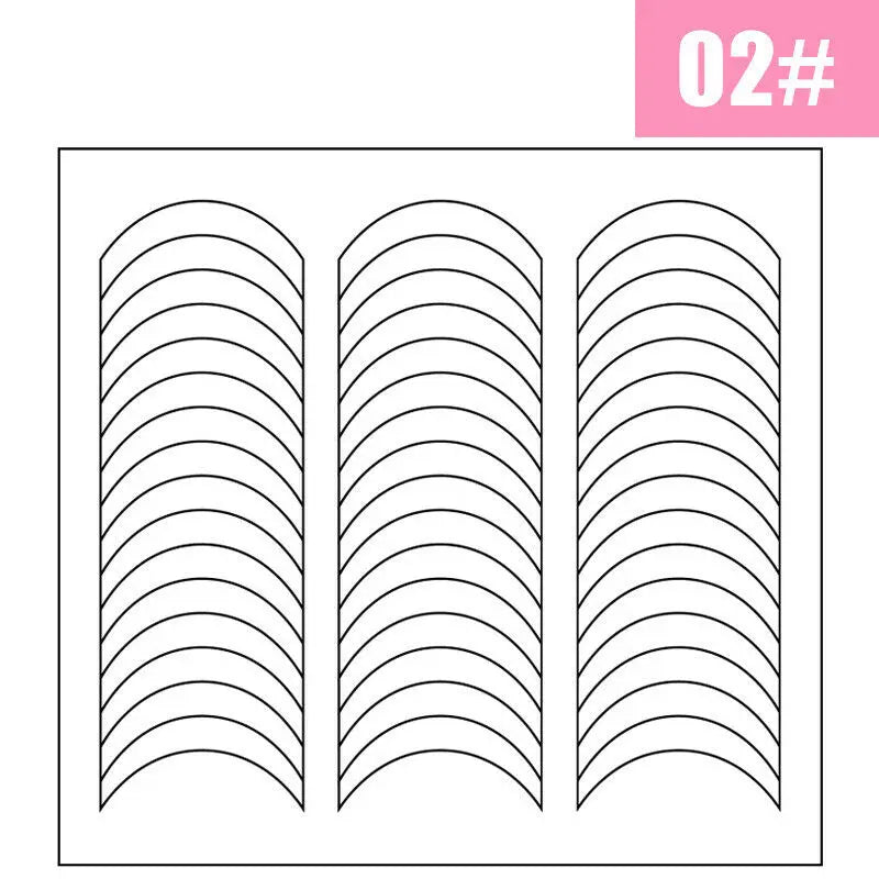 2 Sheets White French Manicure Strip Nail Art Form Fringe Tip Guides Sticker DIY Line Tips Decoration Tool