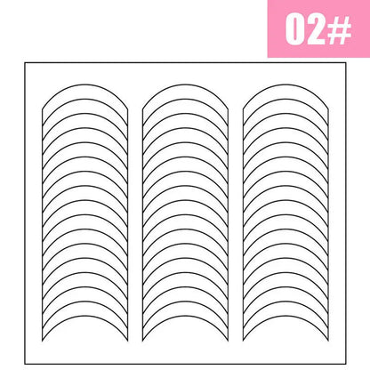 2 Sheets White French Manicure Strip Nail Art Form Fringe Tip Guides Sticker DIY Line Tips Decoration Tool