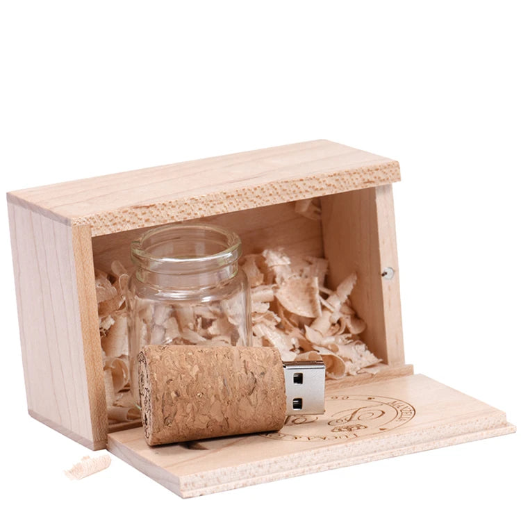 JASTER Personalized Usb Pendrive Bottle Shaped Custom Flash Drive 4gb 8gb Wood Mini Usb Flash Stick